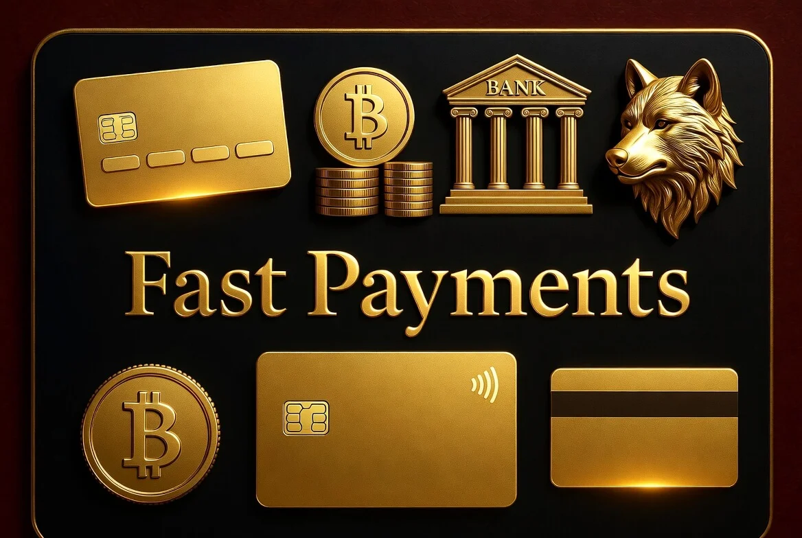 Wolf Winner withdrawal and deposit methods including PayID and crypto